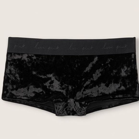 Victorias Secret Pink Set Velvet Lightly Lined Strappy bralette XL & boy short L - Picture 3 of 9